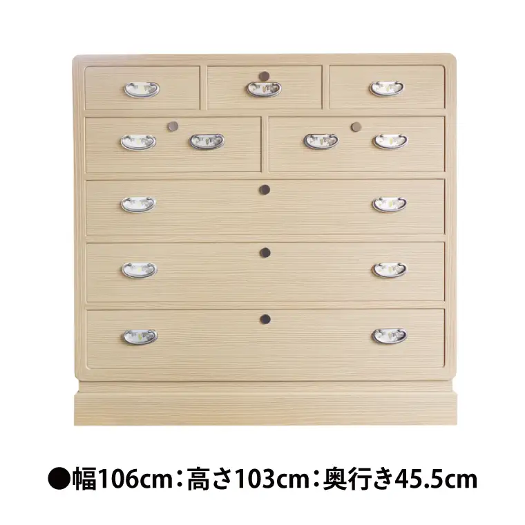 春日部総桐胴厚小袖箪笥（五段5ツ）【埼玉県　春日部市　伝統工芸　収納　家具　桐たんす　タンス】（AQ017）