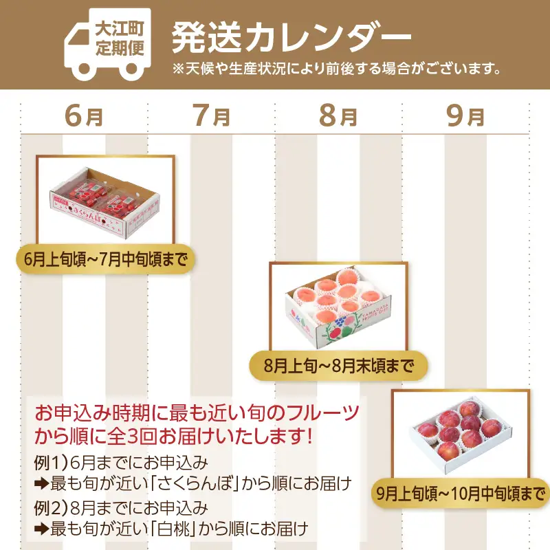 《先行受付》【発送月固定】山形旬彩！こだわりフルーツ定期便全３回Ａ 063-T01