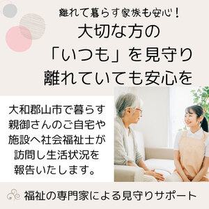 【親孝行は、ふるさと納税で】　ふるさとへ贈る安心　社会福祉士による見守り訪問サービスチケット　見守り 訪問 サービス 6か月分 月1回 報告 安心 福祉 支援 サポート 代行 親孝行　社会福祉士 0005