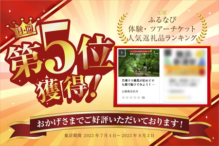 八ヶ岳南麓 お手軽に乗馬レッスンと外乗のセットプラン（90分コース） [h008]