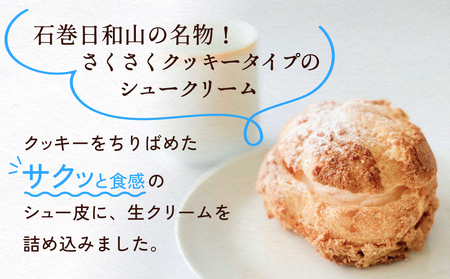 クッキーシュークリーム 10個 クッキー シュークリーム クリーム 生クリーム シュー アイス お菓子 スイーツ おやつ 洋菓子 デザート サクサク かざみどり 宮城県 石巻市