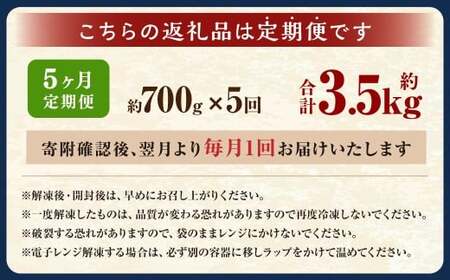 【5ヶ月定期便】 焼きイカ パック 約700g （350g x 2袋） × 5回 （合計：3500g） ／ イカ いか 烏賊 焼イカ 焼いか 焼烏賊 焼きいか 焼き烏賊 自家製タレ 特製タレ 味付き 調理済 海鮮 魚介 おつまみ おかず 加工品 茨城県 神栖市 冷凍