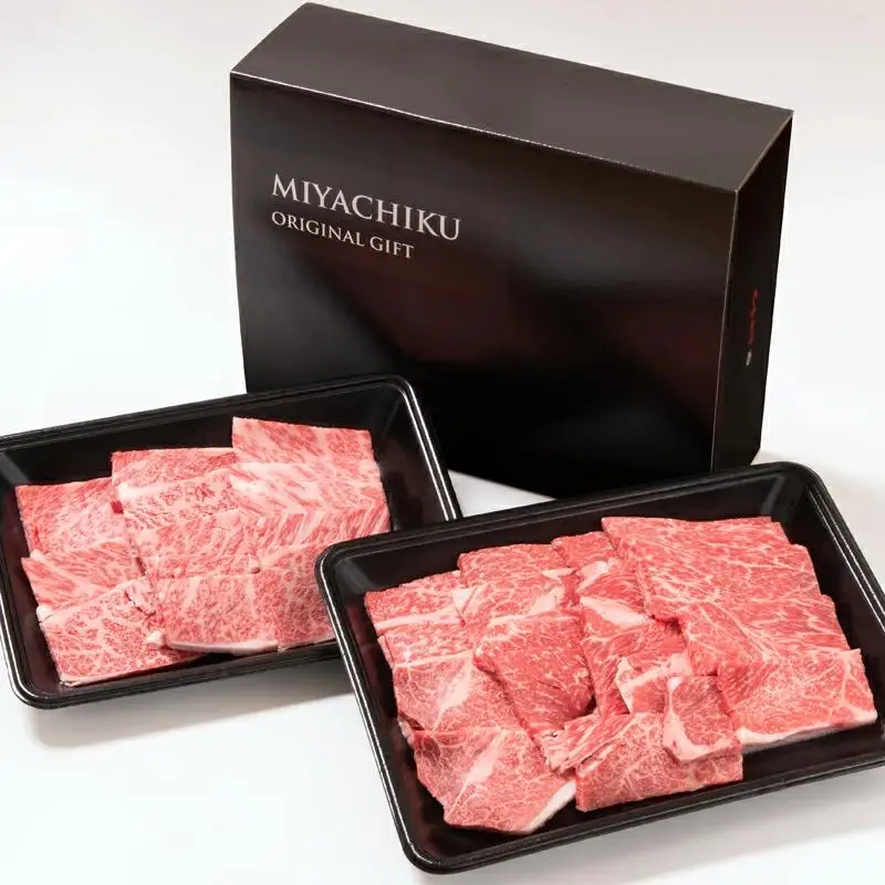 【畜産農家応援】宮崎牛 赤身＆肩ロース 食べ比べ焼肉セット１kg  （500g ×2）4等級以上 ミヤチク 内閣総理大臣賞4連覇＜47-10b＞牛肉 赤身 焼肉●
