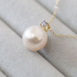 S085-568_あこや真珠 ペンダント ネックレス 8ｍｍ - 8.5mm  天草 熊本 ホワイトピンク 誕生石 12月 タンザナイト 半貴石 本真珠