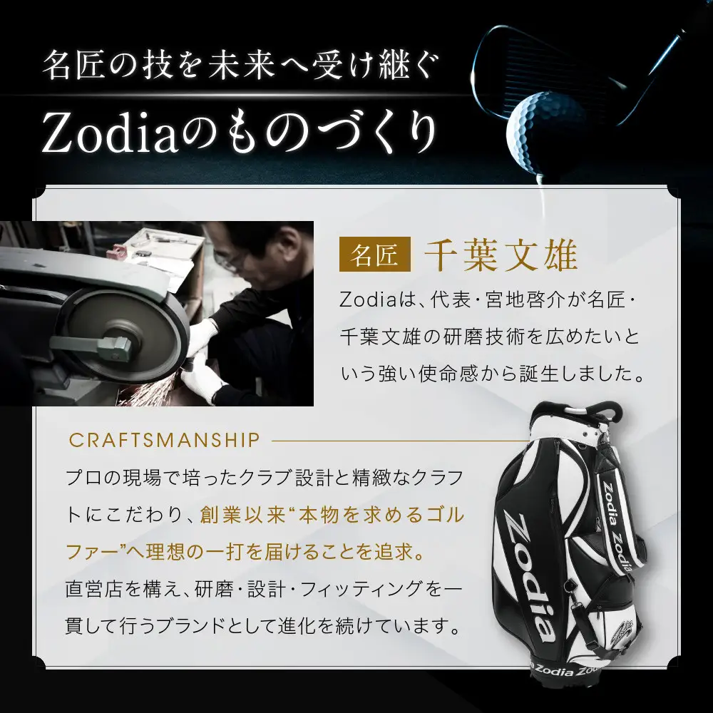 Zodia CADERO製2×2 PENTAGON UTタイプZodiaロゴ（下巻テープ装着）BK×SV 3本