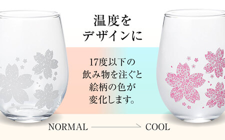 温度で変化する器 フリーグラスペアセット 『冷感舞桜』　 多治見市 / 丸モ高木陶器[TBA268]
