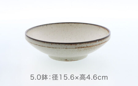 【美濃焼】クレタ 切立リム型 5.0鉢 4点 ＆ 小鉢 4点 合計8点 【カネ定製陶】 ボウル セット うつわ[MEI167]