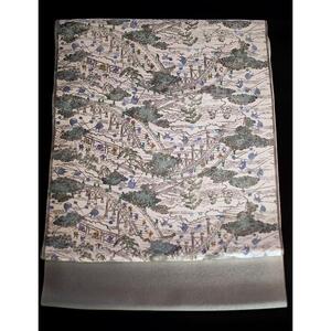 職人技がさえわたる世界に一つだけの「手差し型染め 名古屋帯」（古代柄/川の風景）