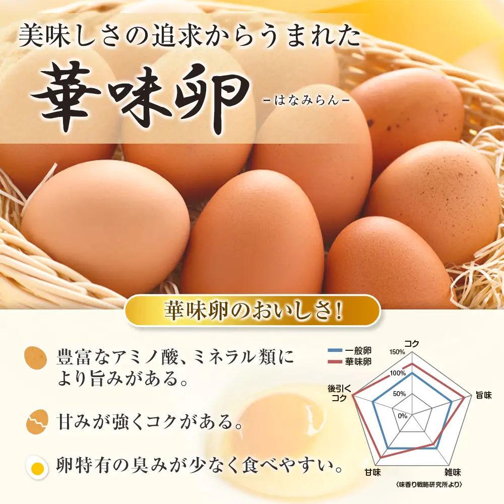 『定期便』全6回 たまご 華味卵 60個（50個＋割れ補償10個）毎月届く定期便 ちよだファームの華味卵 はなみらん_FR109_001s6