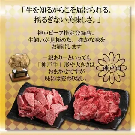訳あり 神戸牛 切り落とし肉 400g AGS1【配送不可地域：離島】【1682370】