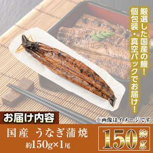 国産 うなぎ 蒲焼 (約150g×1尾) 鰻 タレ かば焼き うな重 うな丼 ひつまぶし 小分け 真空包装 真空パック 【AW-91】【丸正水産】