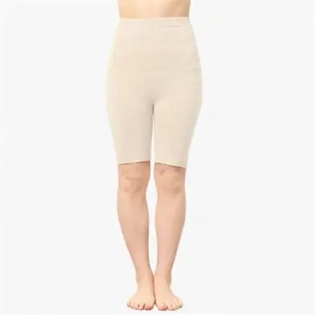 日本製 オーガニックコットン 腹巻パンツ 3分丈 無縫製 生成 (612-7223)【1618083】