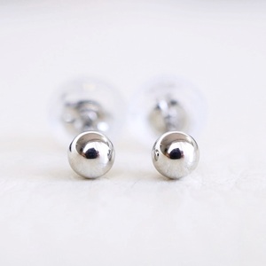 【ジュエリー】Pt900 プラチナ 地金 シンプル ボール ピアス (3mm) 保証書付 KO-0001 242-007-a