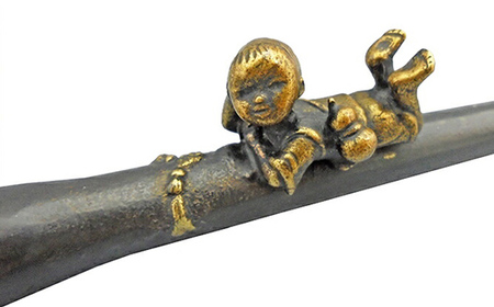 文鎮「ひととき（筆）」 高岡銅器 インテリア小物 おしゃれ ペーパーウェイト 民芸品 工芸品 雑貨 日用品 ぶんちん  FAD-0045