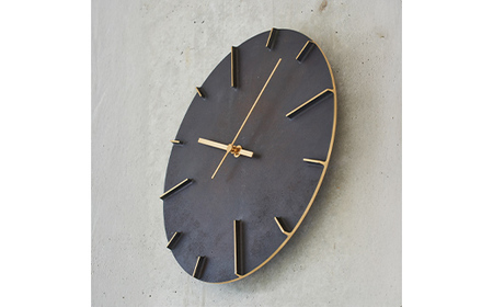掛け時計 Quaint 斑紋黒染色 AZ15-06 BK 壁掛け時計 時計 Lemnos レムノス インテリア 民芸品 工芸品 工芸 伝統技術 壁掛け 富山県高岡市  FAD-0193