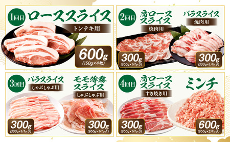 【全12回】《放牧和豚》厳選食べつくし定期便 豚 豚肉 ロース トンテキ スライス 肩ロース ロース スライス 焼肉 焼き肉 バラスライス バラ肉 しゃぶしゃぶ モモ肉 薄霧 すき焼き ミンチ 挽肉 挽き肉 ひき肉 こま 豚こま スペアリブ ヒレ 豚ヒレ