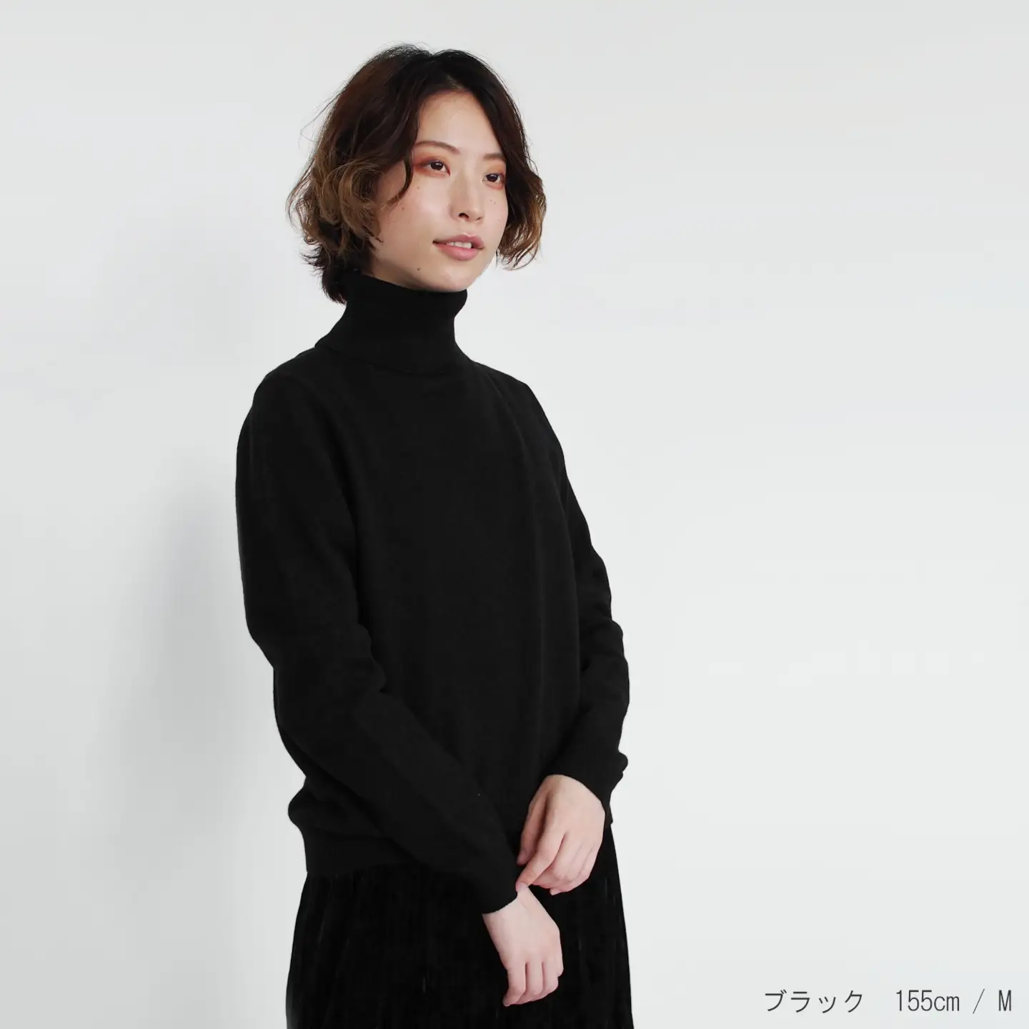 カシミヤタートルネック セーター ブラック L | カシミヤ ニット