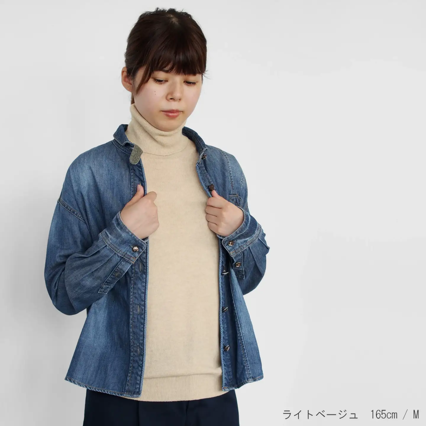 カシミヤタートルネック セーター ライトベージュ L | カシミヤ ニット