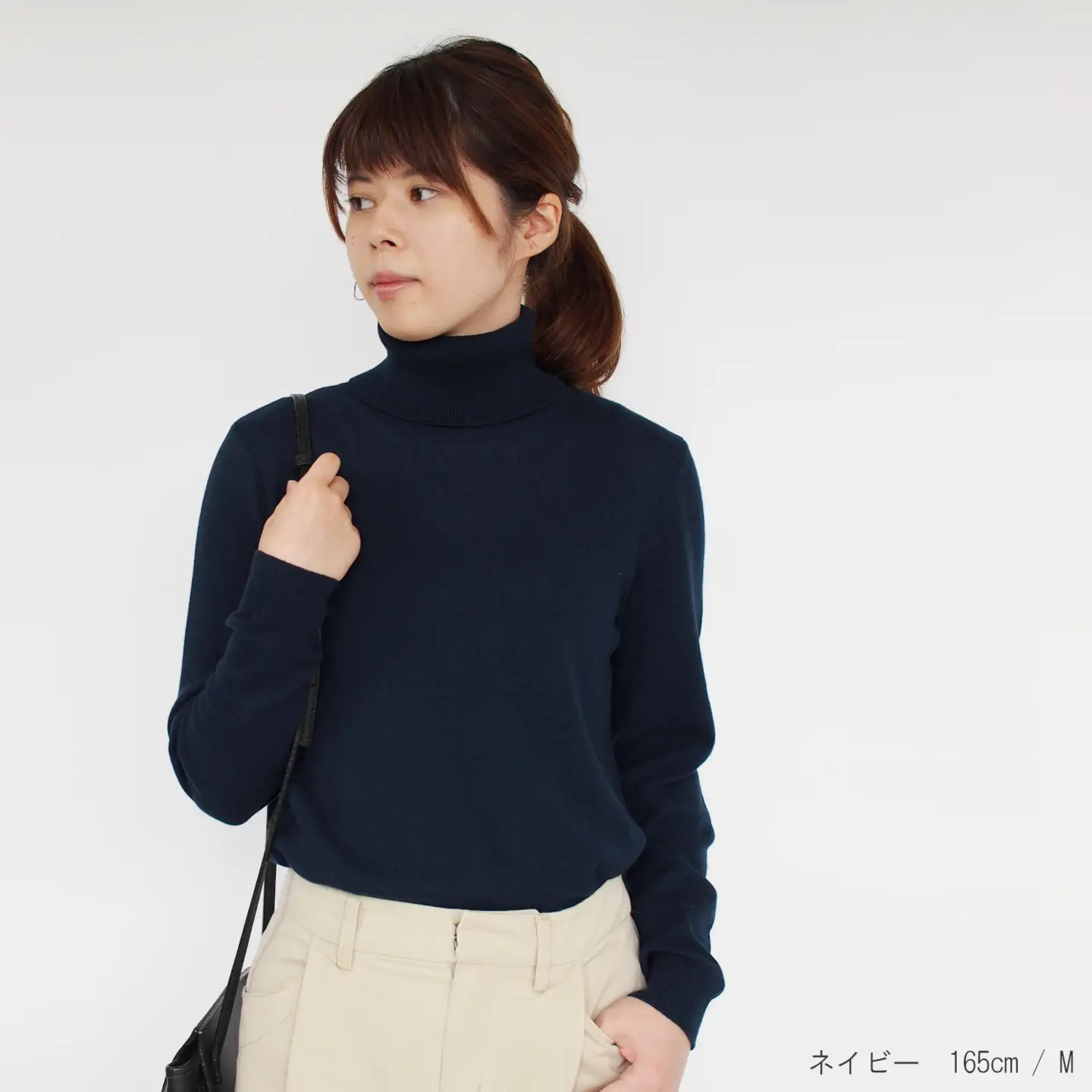 カシミヤタートルネック セーター ネイビー M | カシミヤ ニット