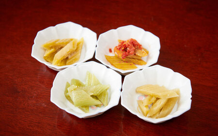 ラワンぶき漬物 4種セット（醤油・味噌・梅・キムチ）各100g《足寄町》【NPO法人あしょろ観光協会】 [BEAE007]
