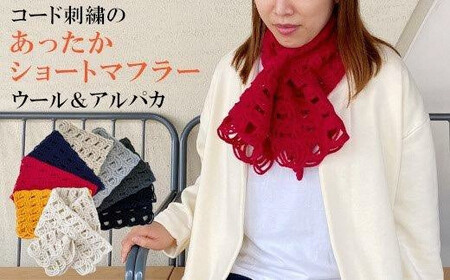 差し込み ショートマフラー ループ柄 ネイビー | マフラー