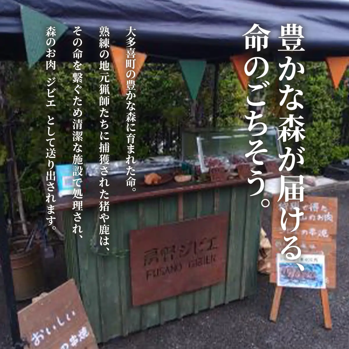 W05602　大多喜町産　ジビエセット　ハーブ串3本×3　ぶつ切り×2　猪スペアリブ×1　鹿スペアリブ×1　猪肉塊×1　鹿肉塊×1