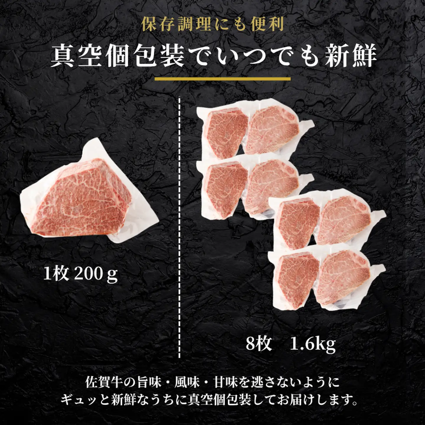 佐賀牛ヒレステーキ 約1.6kg（8枚）：C160-004