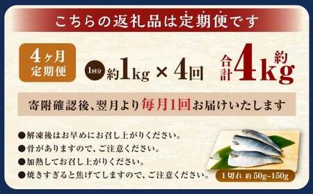 【4ヶ月定期便】【訳あり】国産 ふっくら 極み塩サバ 計約1kg ／ 1切れ 塩サバ 塩さば 塩鯖 さば サバ 鯖 魚