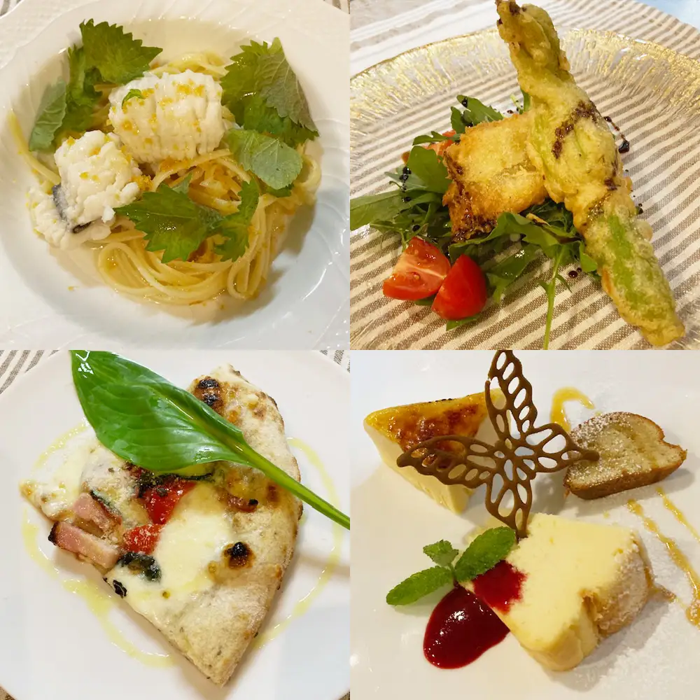 イタリア料理　acerboフルコース 2名 ／ イタリアン フルコース ディナー コース料理 記念日 ペア食事券 おまかせコース 自家栽培野菜 レストラン 苦手食材対応 大阪府 No.351