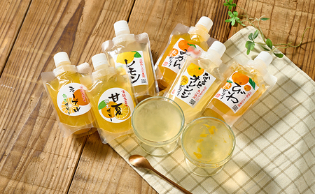 淡路島 飲むゼリー 6種 詰め合わせ 1個140g ゼリー ゼリー飲料 果物ゼリー 果物 フルーツ みかん オレンジ 鳴門オレンジ びわ レモン ネーブル 甘夏 パウチ スパウトパウチ おやつ 淡路島 洲本市