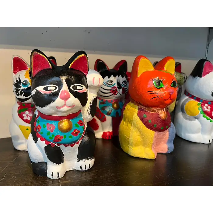 ご縁をつなぐ招き猫 ／ 工芸品 手作り 和紙 山口県 No.172