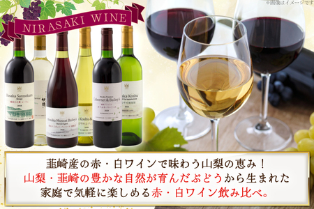 ワイン 韮崎産 赤白ワイン 飲み比べ 6本セット 750ml×6本 [株式会社まあめいく 山梨県 韮崎市 20745327] 