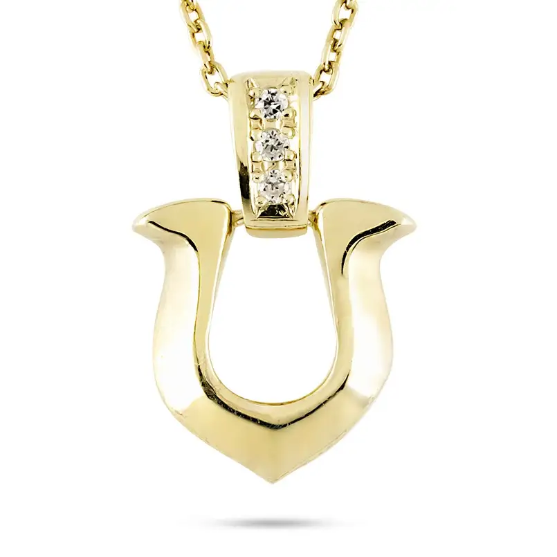 18金 ペンダントトップ メンズ 馬蹄 ダイヤモンド ネックレス ゴールド 18k イエローゴールドK18 ホースシュー ジュエリー 人気 シンプル 190911100dym SWAA312