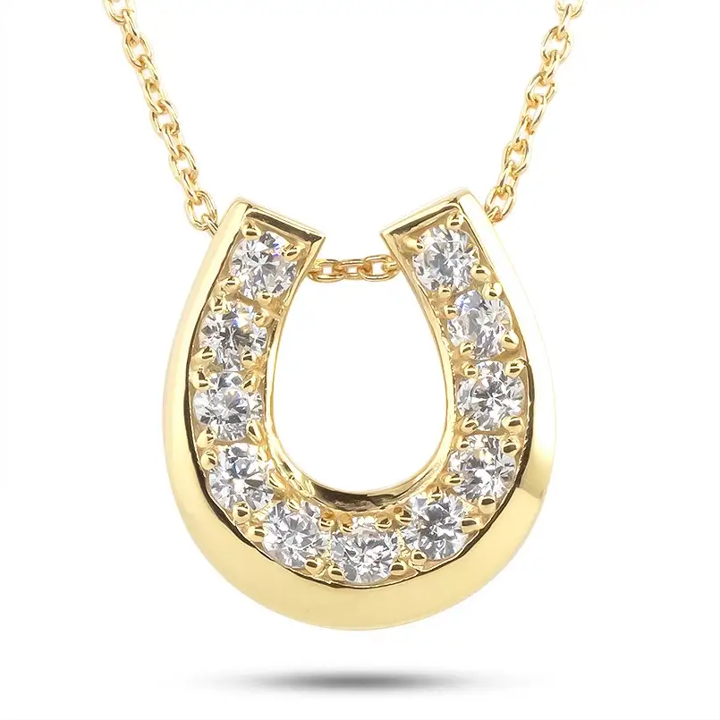 18金 ネックレス メンズ 馬蹄 ダイヤ ダイヤモンド ゴールド イエローゴールドk18 18k ペンダントトップ シンプル 人気 ジュエリー ホースシュー 普段 使い 230227102dym SWAA316