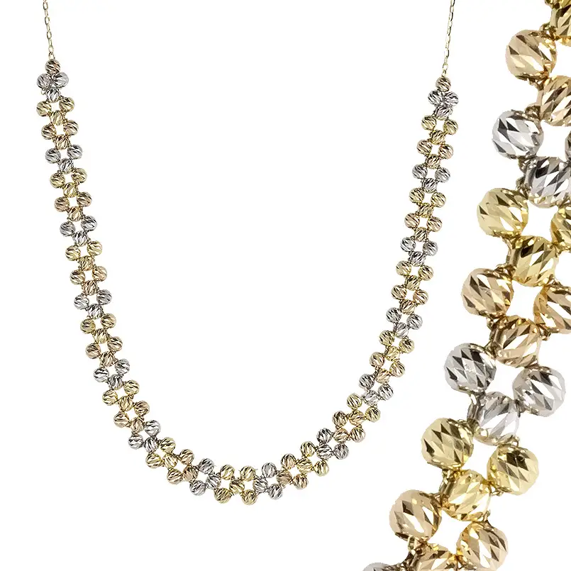 ネックレス レディース 18金 45cm ハニーミラーボール ゴールド 18k イエローゴールド ピンクゴールド ホワイトゴールド k18 スライド式 スリーカラー ジュエリー シンプル 人気 普段 使い 250610an201ygw SWAA321