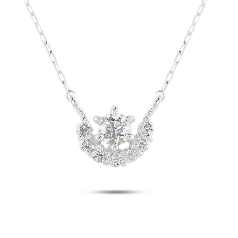 プラチナ ネックレス レディース ダイヤモンド ハーフヘイロー 金属アレルギー 対応 pt900 pt850 ペンダントトップ グリームカットチェーン ジュエリー 人気 シンプル 普段 使い 230524101dpn SWAA323