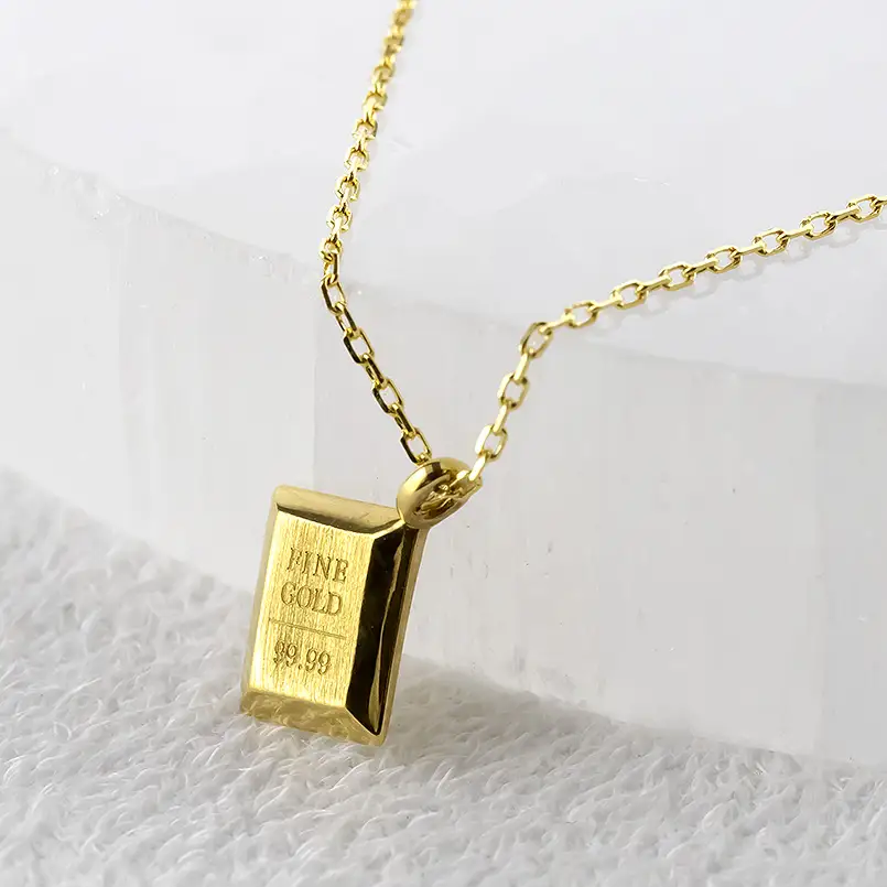 ネックレス 純金 24金 ペンダントトップ レディース インゴット型 24k ゴールド チェーン 金属アレルギー 対応 K24 プレート 小ぶり スクエア 地金 ジュエリー シンプル 人気 普段 使い 250530mro201nK24 SWAA348
