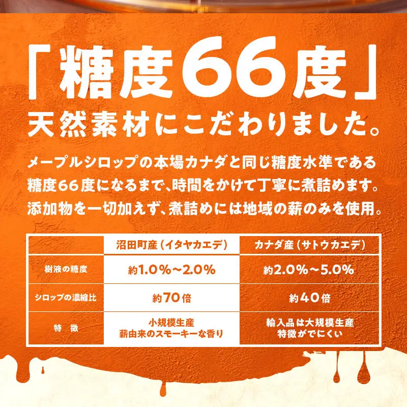 メープルシロップ「snow」（65g）3本セット  国産 北海道 樹液 食品 沼田町 n-0111