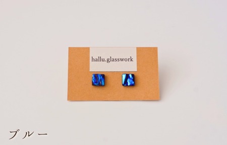 Dichroic(ダイクロ)ガラスピアス(シルバー)【道の駅むなかた】_HA1813-2C