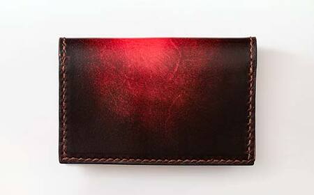 【paikaji leather南風】 牛革 名刺入れ ダークレッド 名刺約20枚収納 F2Y-6522