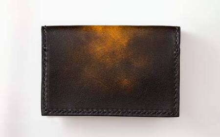 【paikaji leather南風】 牛革 名刺入れ ダークイエロー 名刺約20枚収納 F2Y-6524