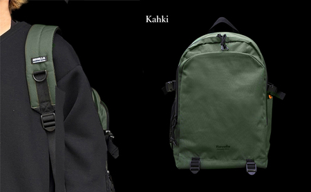 【カーキ】Revolla Secure Backpack 背面ポケット多収納リュック