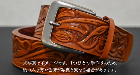 牛革ベルト アンティーク茶染め【太さ40mm / 厚さ3.7mm / M(110cm)】 [BE047ya-M]