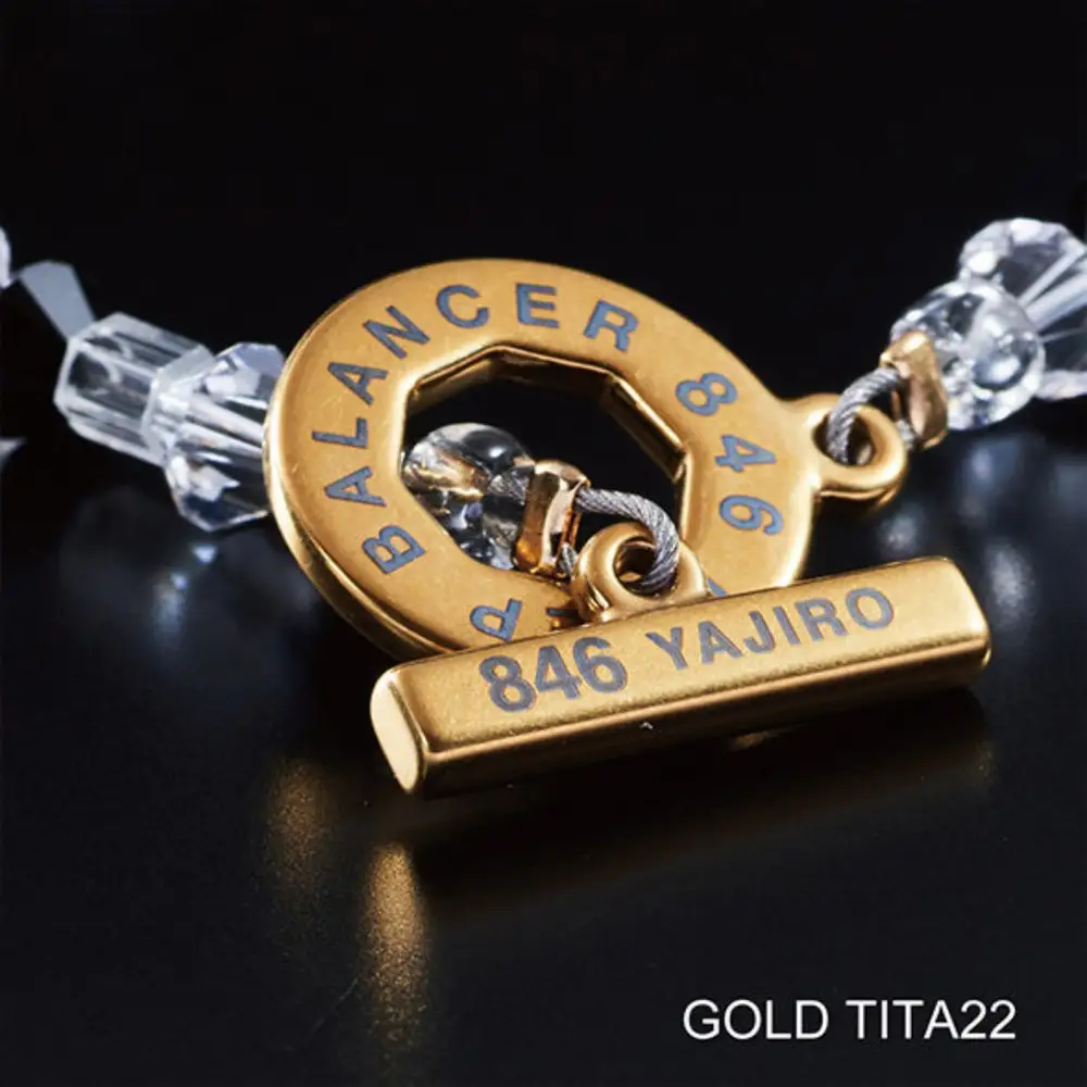 【846YAJIRO】スポーツネックレス 8シリーズ ネックレス GOLD TITA22〈CRYSTAL・Lサイズ50センチ〉｜京都 ヤジロ 有名アスリート愛用 人気