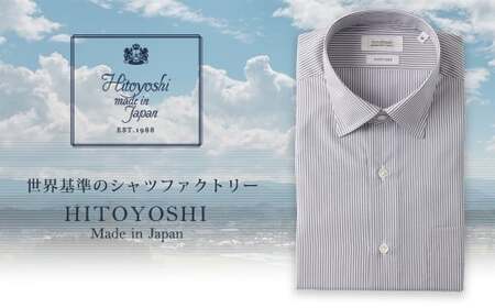 HITOYOSHI テックシャツ 長袖 ストライプ セミワイド 1枚 L （41-86）