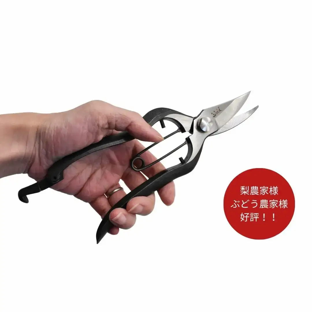 [山人] 打物 剪定芽切鋏（金止式） はさみ ハサミ せん定 プロ仕様 園芸 盆栽 庭木 庭仕事 果樹 生垣 高級 燕三条製 ガーデニング 【037S051】