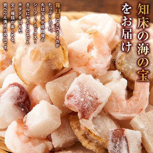  羅臼産 たこ イカをふんだんに使ったシーフードミックス えび 500g | タコ