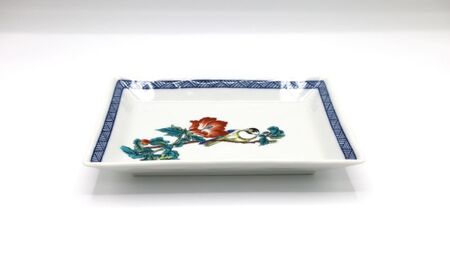 九谷焼 5.8号長角皿揃・花鳥絵変わり(5枚組)