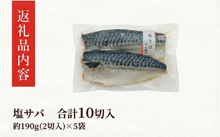 塩さば 合計10切入 約950g 吉雪｜新潟 さば