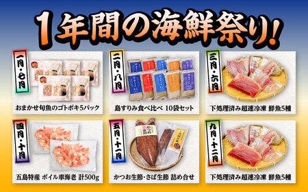 【12回定期便】五島のお魚！満喫定期便（2人前）/五島市[PZX054]